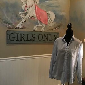 Frank & Eileen cotton blue blouse